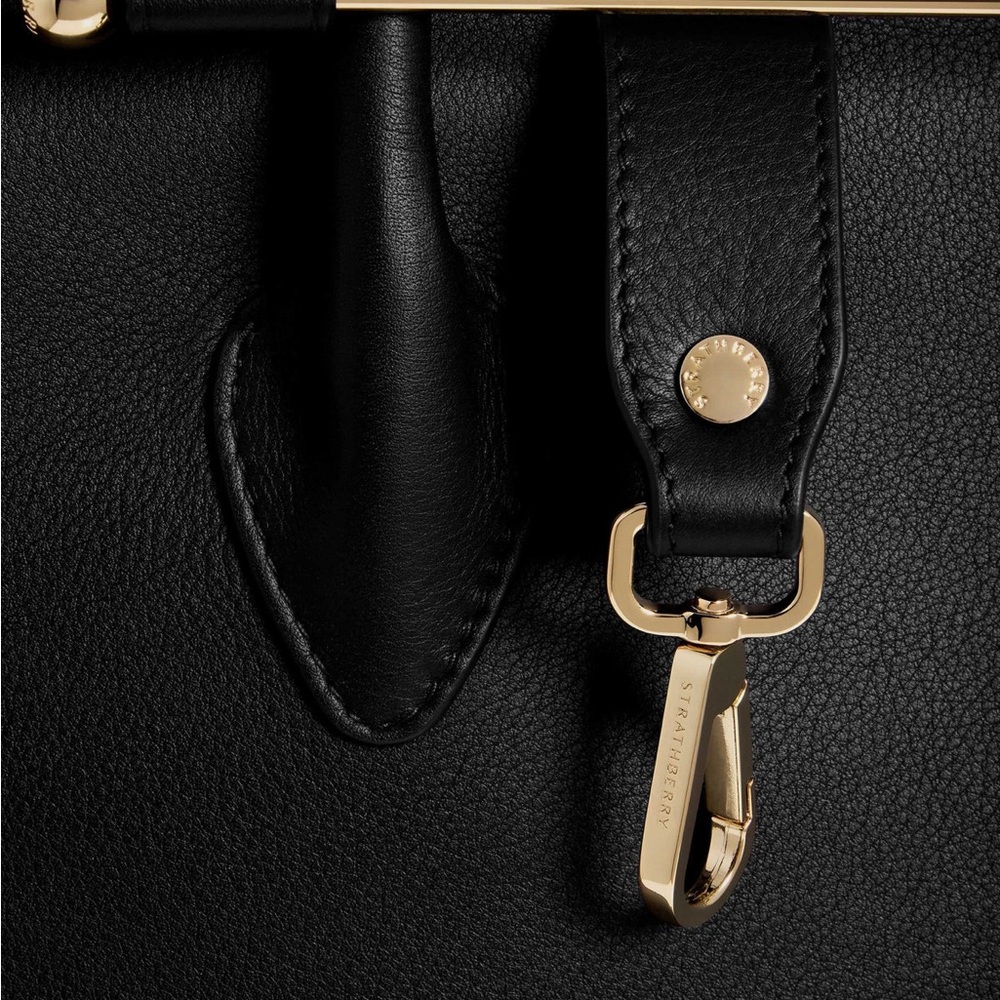 Strathberry Midi Tote - Black, Gold Hardware, 100% Leather - Picture 5 of 16